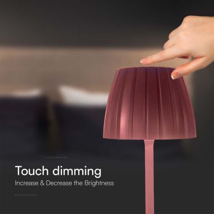 LED Lampe de table tactile rechargeable et à intensité variable LED/2,7W/5V 3000/4000/6000K 1800 mAh marron