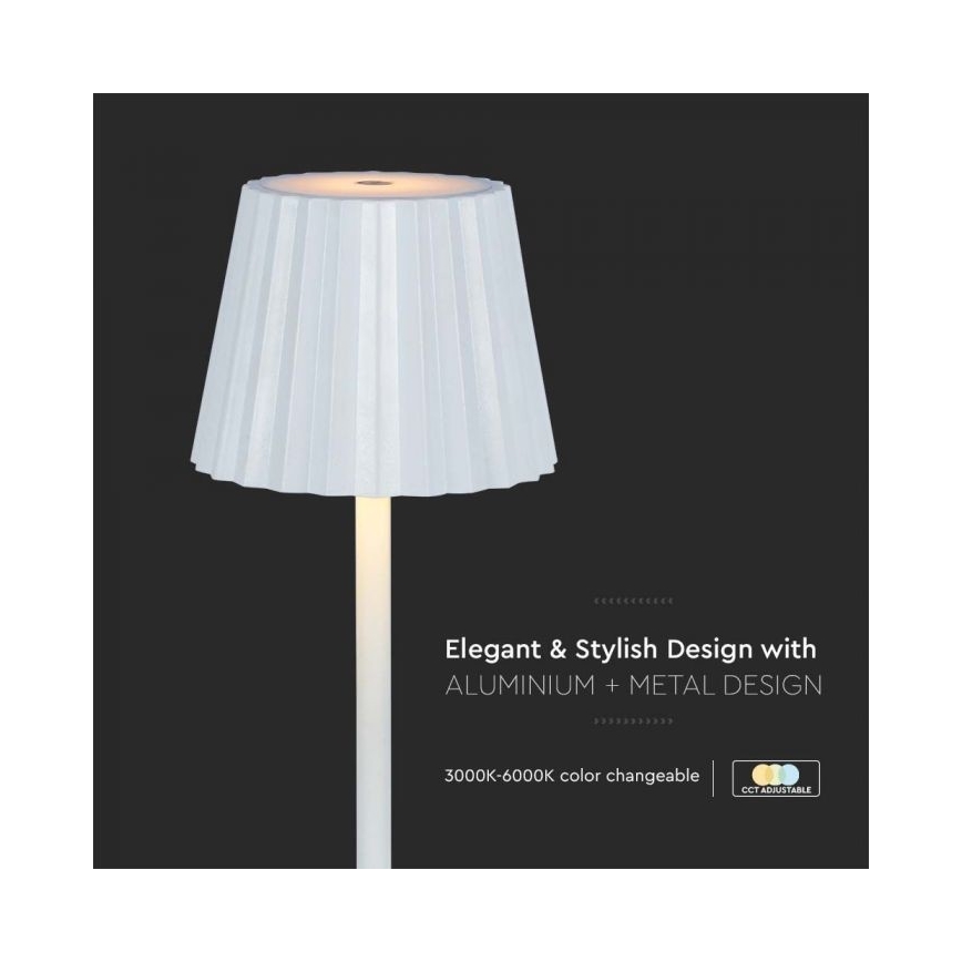 LED Lampe de table tactile rechargeable et à intensité variable LED/4W/5V 3000-6000K 1800 mAh blanc