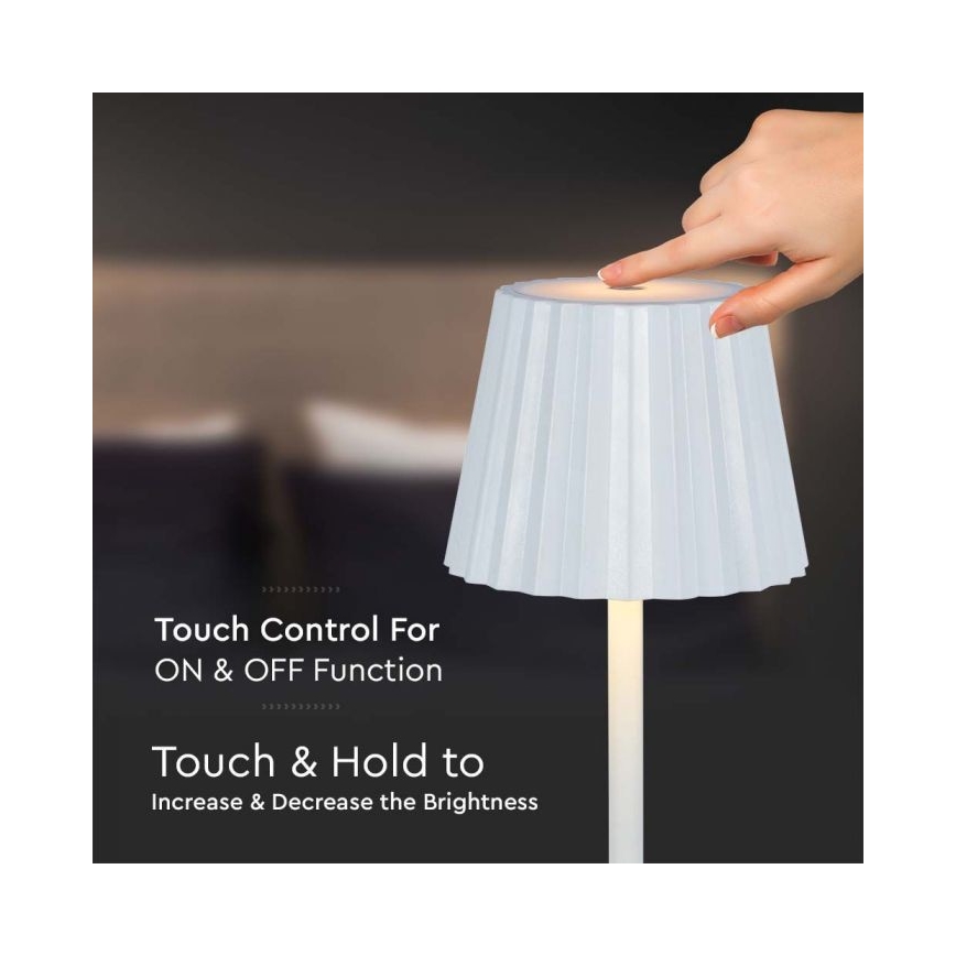 LED Lampe de table tactile rechargeable et à intensité variable LED/4W/5V 3000-6000K 1800 mAh blanc