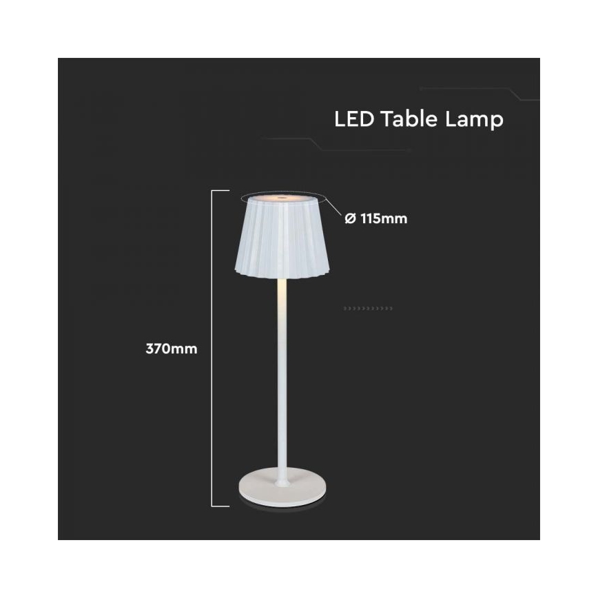 LED Lampe de table tactile rechargeable et à intensité variable LED/4W/5V 3000-6000K 1800 mAh blanc