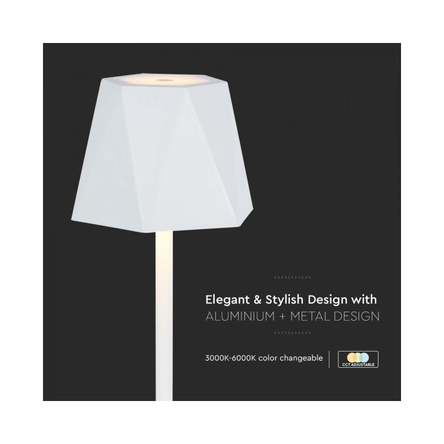 LED Lampe de table tactile rechargeable et à intensité variable LED/4W/5V 3000-6000K 1800 mAh blanc