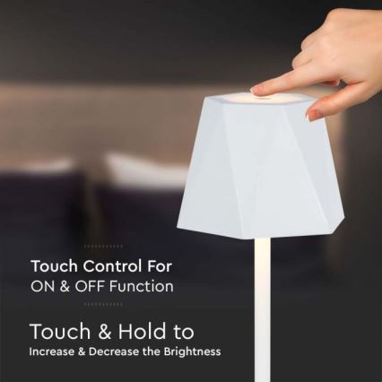 LED Lampe de table tactile rechargeable et à intensité variable LED/4W/5V 3000-6000K 1800 mAh blanc