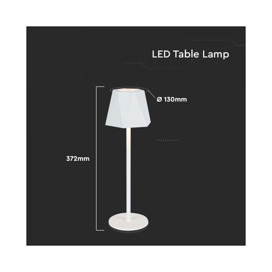 LED Lampe de table tactile rechargeable et à intensité variable LED/4W/5V 3000-6000K 1800 mAh blanc