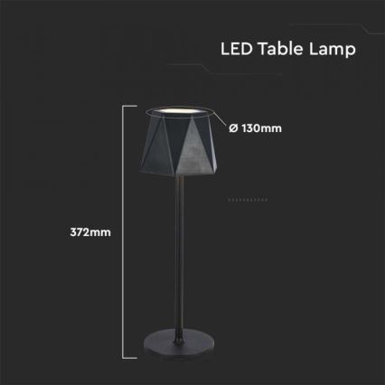 LED Lampe de table tactile rechargeable et à intensité variable LED/4W/5V 3000-6000K 1800 mAh noir