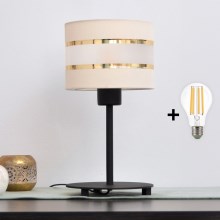 LED Lampe de table HELEN 1xE27/60W/230V crème/noir/doré