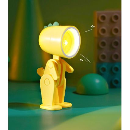 LED Lampe de table LED/0,06W/3xLR41 dinosaure jaune
