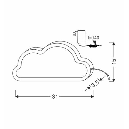 LED Lampe de table pour enfant CLOUD LED/11W/230V rose