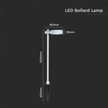 LED Lampe d'extérieur LED/7W/230V 4000K IP65 blanche 102 cm