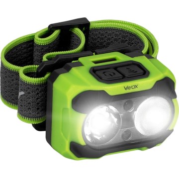 LED Lampe frontale dimmable rechargeable avec capteur et éclairage rouge LED/10W/5V/3xAAA IP44 600 lm 1200 mAh