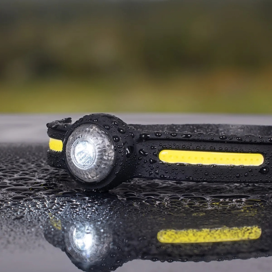 Lampe frontale LED rechargeable dimmable avec lumière rouge LED/5V IPX4 550 lm 600 mAh