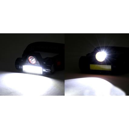 LED Lampe frontale rechargeable LED/1200mAh noire/rouge