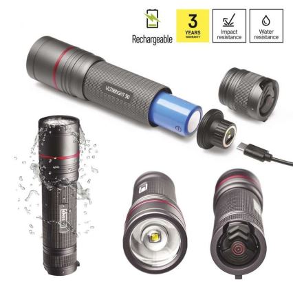 LED Lampe torche rechargeable LED/USB/3,7V IP65 1200lm