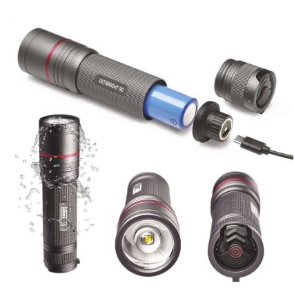 LED Lampe torche rechargeable LED/USB/3,7V IP65 1200lm