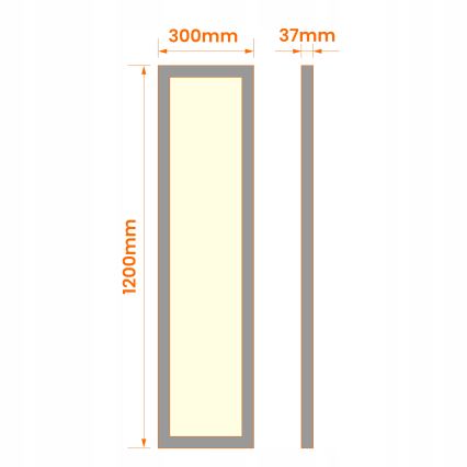 LED Panneau en saillie LED/60W/230V 30x120 cm noir