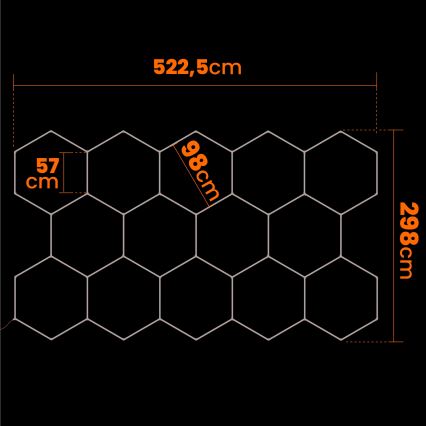Plafonnier LED HEXAGON LED/570W/85-265V 6500K 522x298 cm IRC 90 IP44 blanc