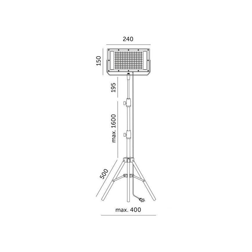 LED Projecteur avec support pour la culture des plantes FIRON LED/45W/230V IP54 noir