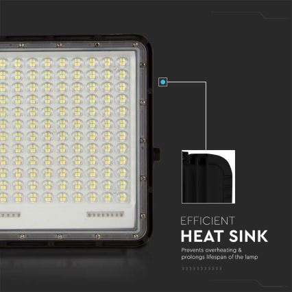 LED Projecteur solaire extérieur LED/30W/3,2V 4000K noir IP65 + télécommande