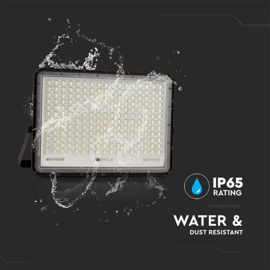 LED Projecteur solaire extérieur LED/30W/3,2V 4000K noir IP65 + télécommande