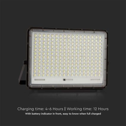 LED Projecteur solaire extérieur LED/30W/3,2V 4000K noir IP65 + télécommande