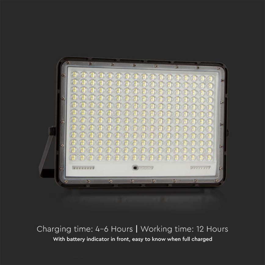 LED Projecteur solaire extérieur LED/30W/3,2V 4000K noir IP65 + télécommande
