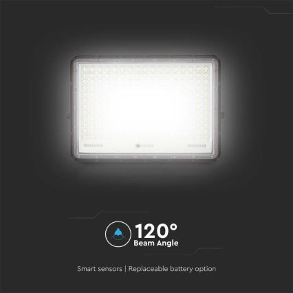LED Projecteur solaire extérieur LED/30W/3,2V 4000K noir IP65 + télécommande