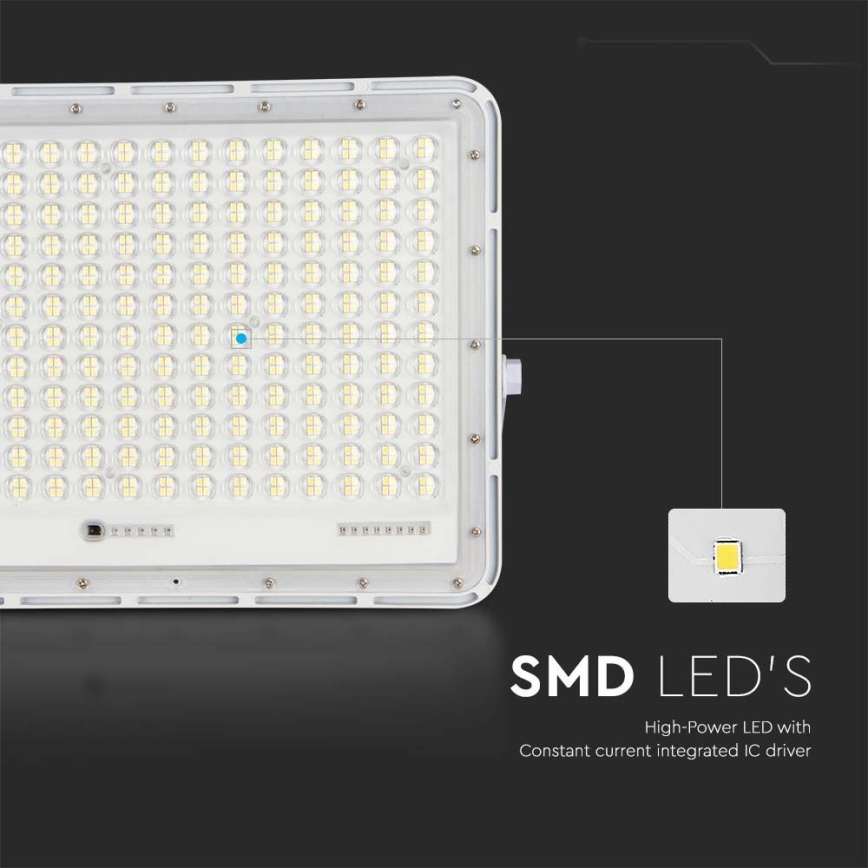 LED Projecteur solaire extérieur LED/30W/3,2V 6400K blanc IP65 + télécommande