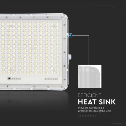 LED Projecteur solaire extérieur LED/30W/3,2V 6400K blanc IP65 + télécommande