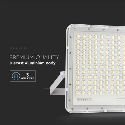 LED Projecteur solaire extérieur LED/30W/3,2V 6400K blanc IP65 + télécommande