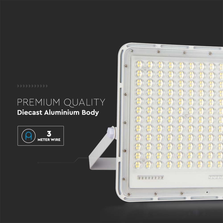 LED Projecteur solaire extérieur LED/30W/3,2V 6400K blanc IP65 + télécommande