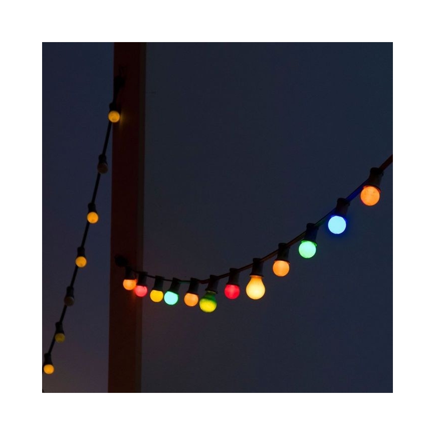 LED RGB Guirlande extérieure STRING 13 m 15xLED/0,5W/230V IP44 + télécommande