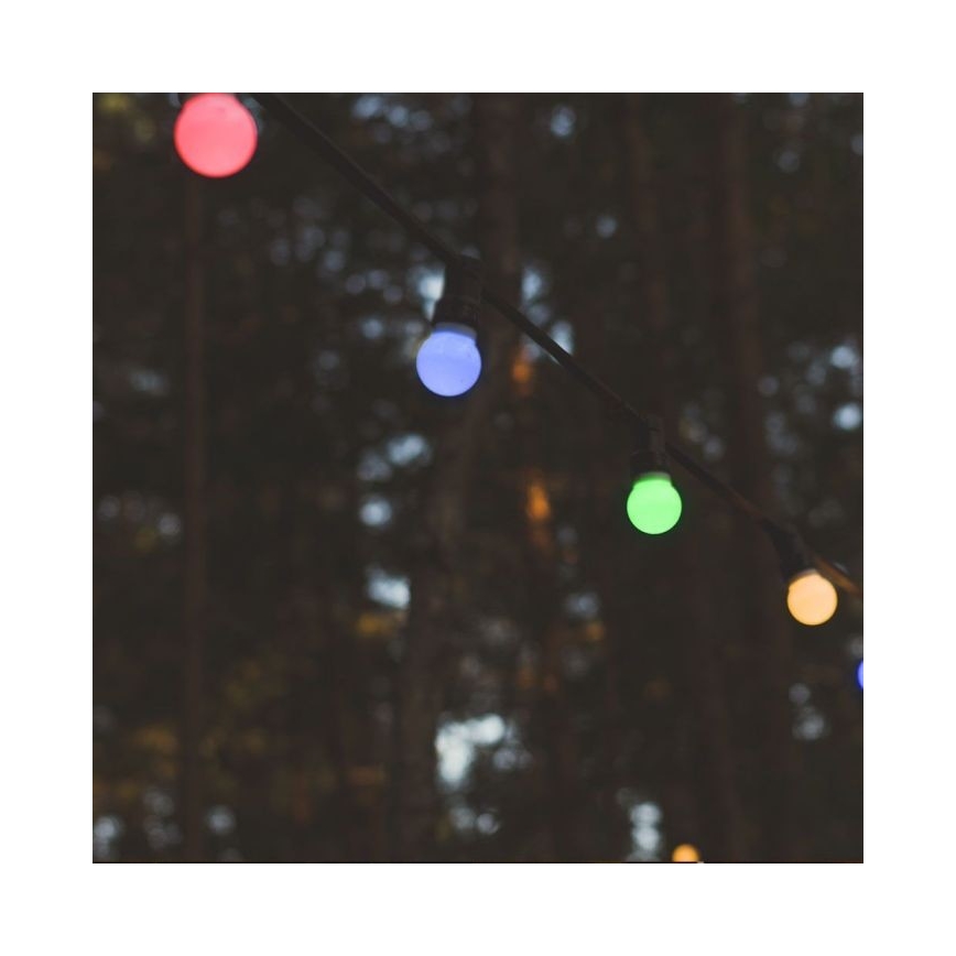 LED RGB Guirlande extérieure STRING 13 m 15xLED/0,5W/230V IP44 + télécommande