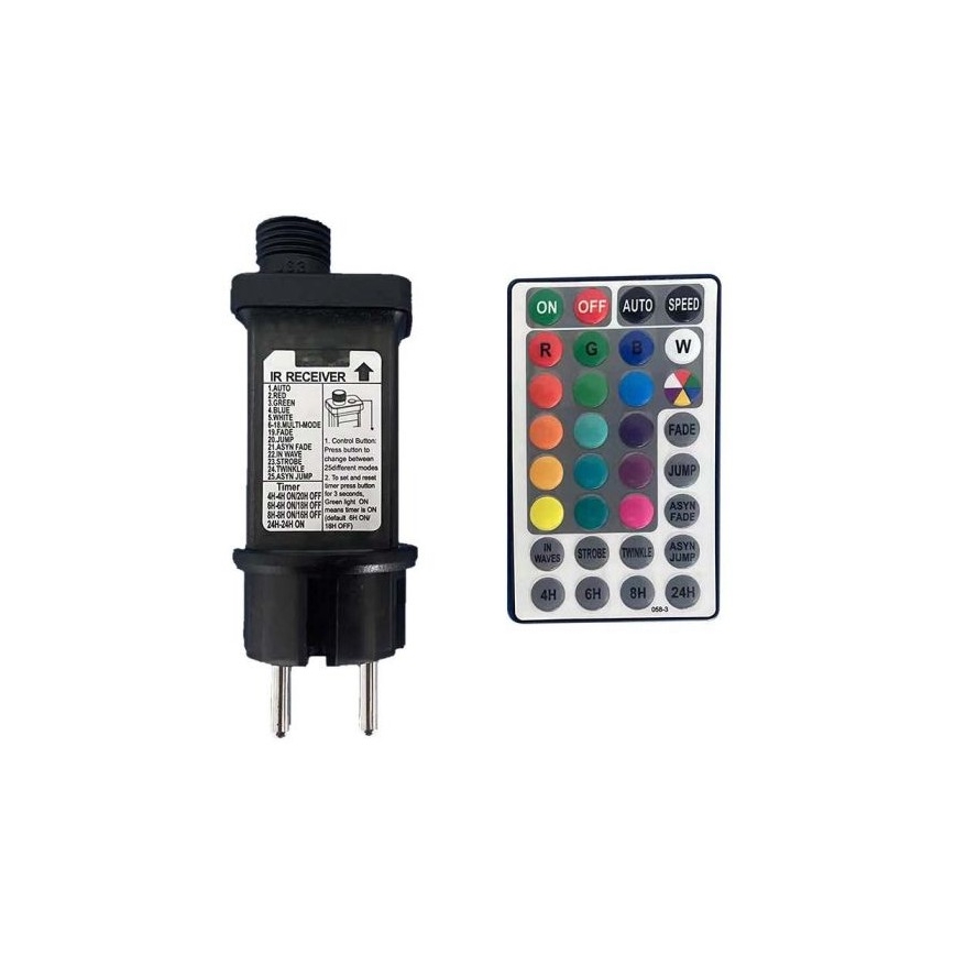 LED RGB Guirlande extérieure STRING 13 m 15xLED/0,5W/230V IP44 + télécommande