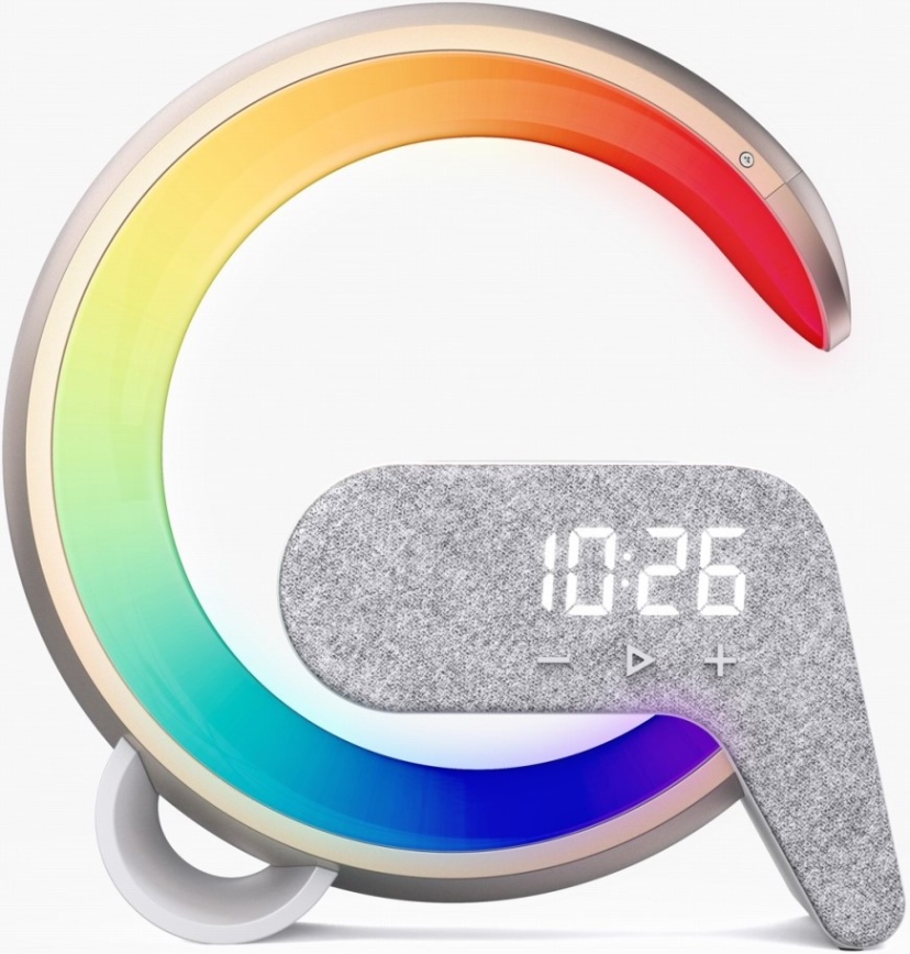 LED RGB Lampe de table à intensité variable avec réveil et Qi charge 30W/230V doré
