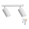 LED RGBW dimmable spot de salle de bain TURYN 2xGU10/6,5W/230V 2700-6500K Wi-Fi IP44 blanc