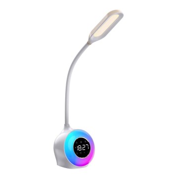 LED RGBW Lampe de table à intensité variable avec réveil FALCON LED/10W/12V