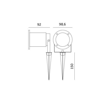 LED RGBW Lampe extérieure dimmable BLAKE 1xGU10/4,8W/230V IP65 + télécommande