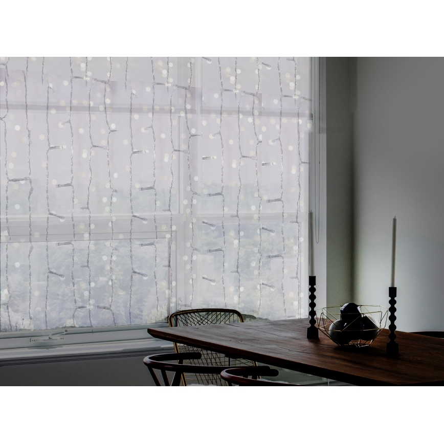 LED Rideau d'extérieur CURTAIN 480xLED/8,4W/230V 3x3 m IP44 blanc froid