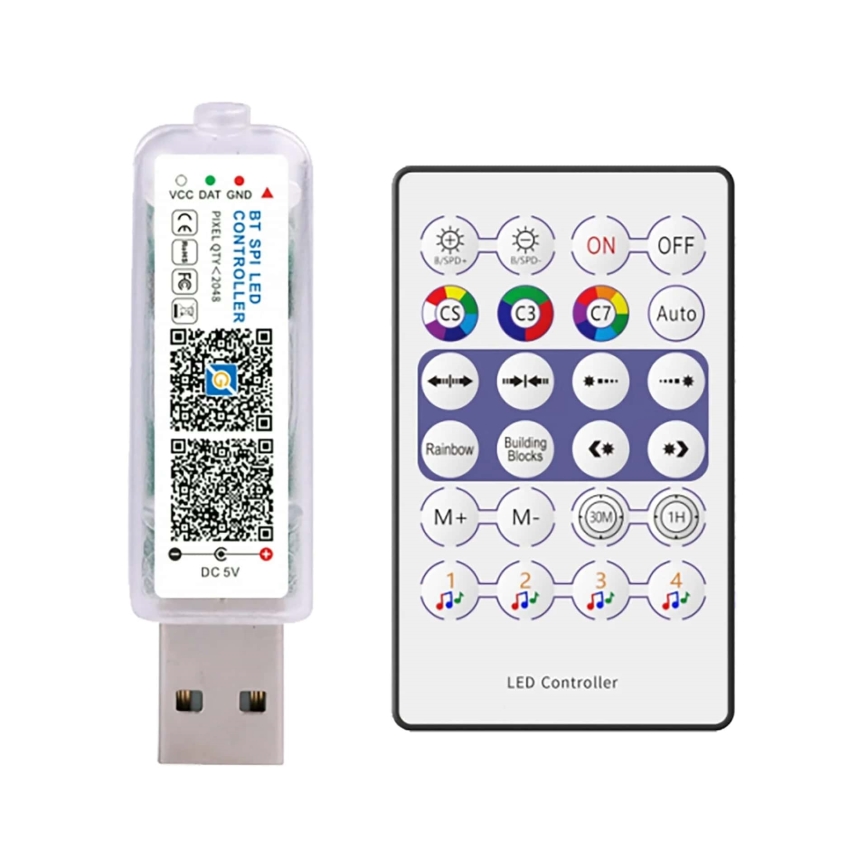 LED RVB guirlande LED/10W/5V 10 m USB + télécommande