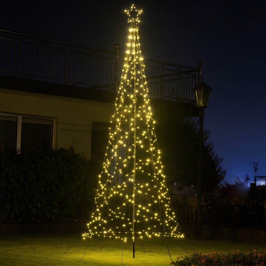 LED Sapin de Noël d'extérieur 480xLED/230V 8 fonctions 3,2 m IP44 blanc chaud