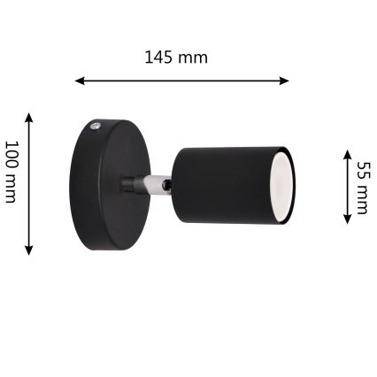 LED Spot mural LED TUNE 1xGU10/4,8W/230V noir