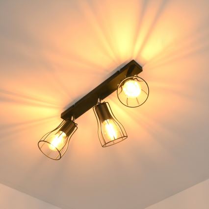 LED Spot TUBE II 3xE27/15W/230V noir