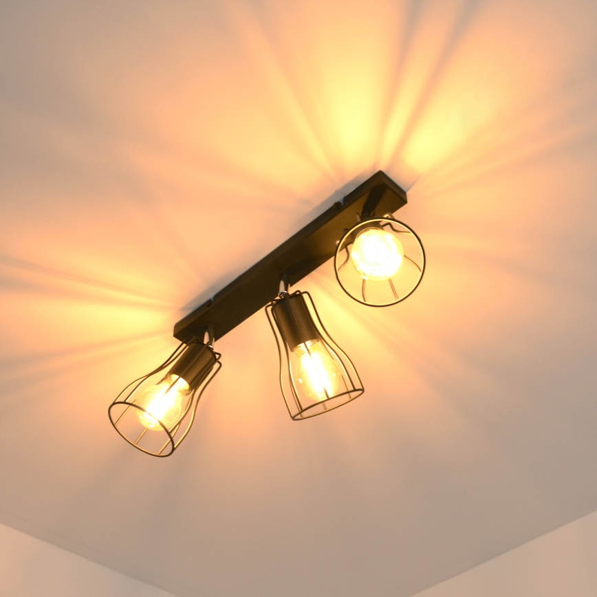 LED Spot TUBE II 3xE27/15W/230V noir