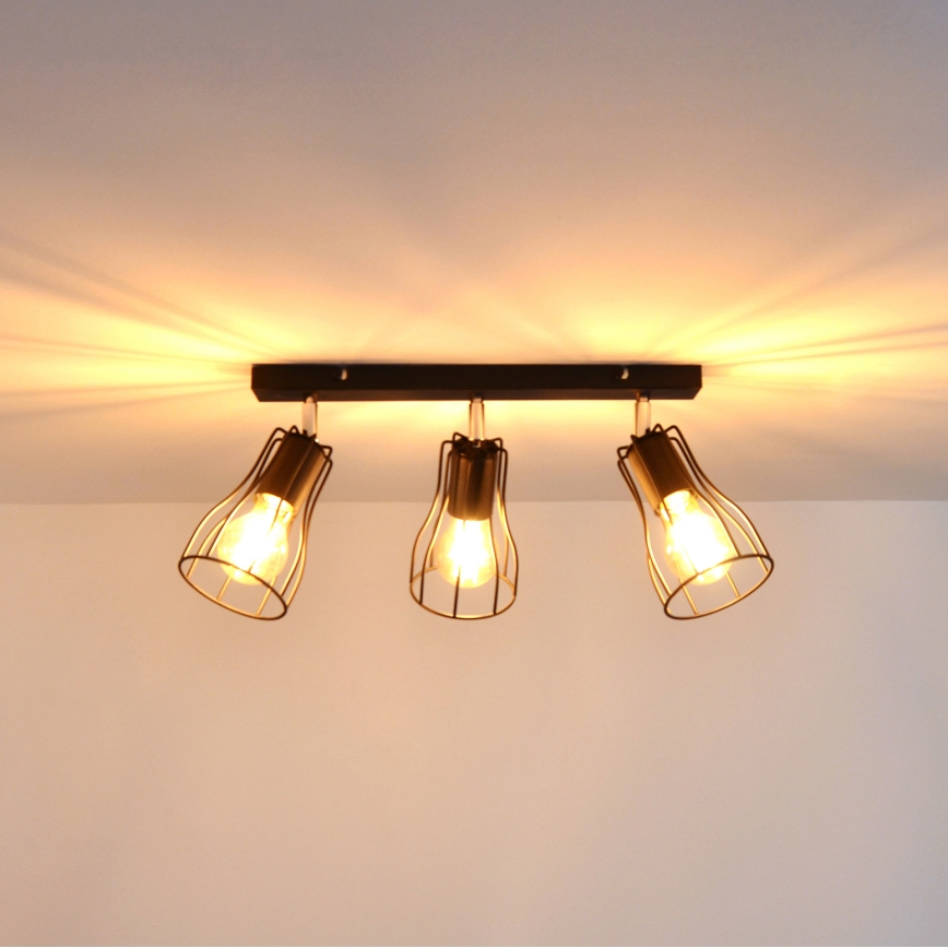 LED Spot TUBE II 3xE27/15W/230V noir
