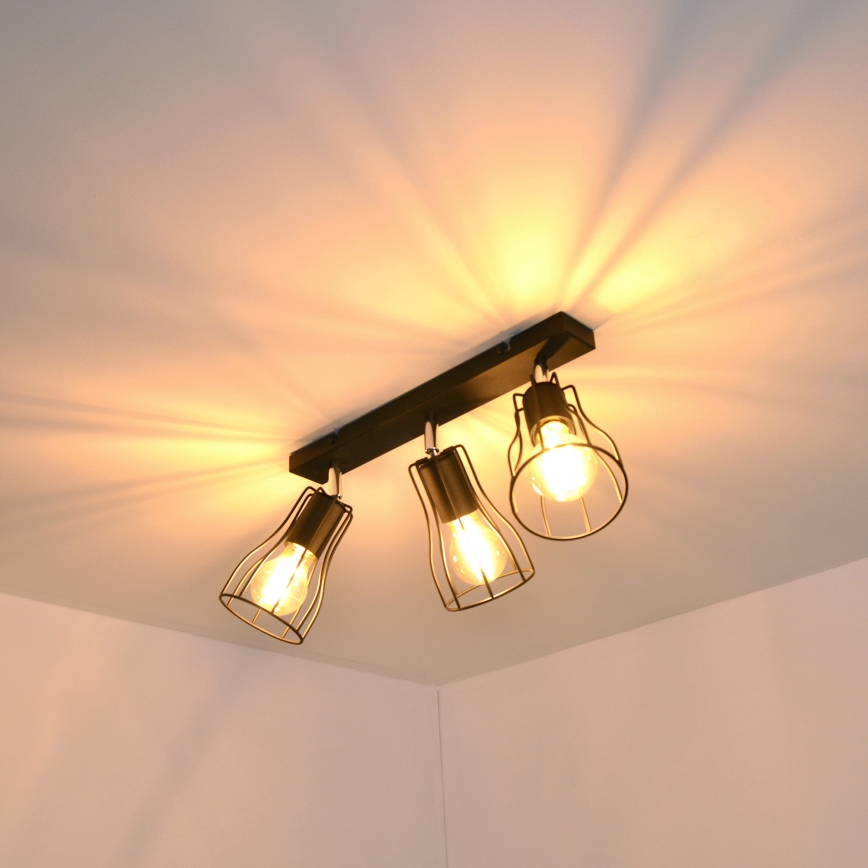 LED Spot TUBE II 3xE27/15W/230V noir