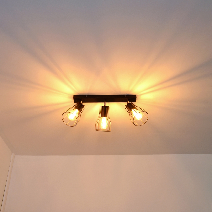 LED Spot TUBE II 3xE27/15W/230V noir