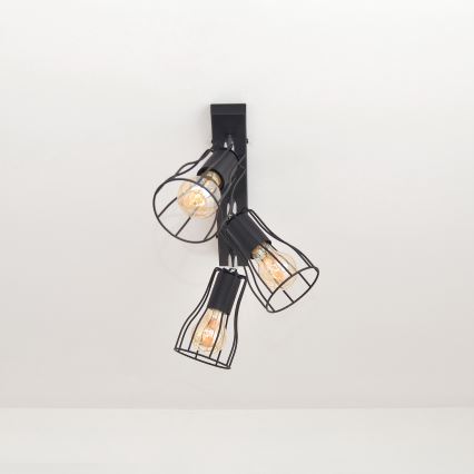 LED Spot TUBE II 3xE27/15W/230V noir