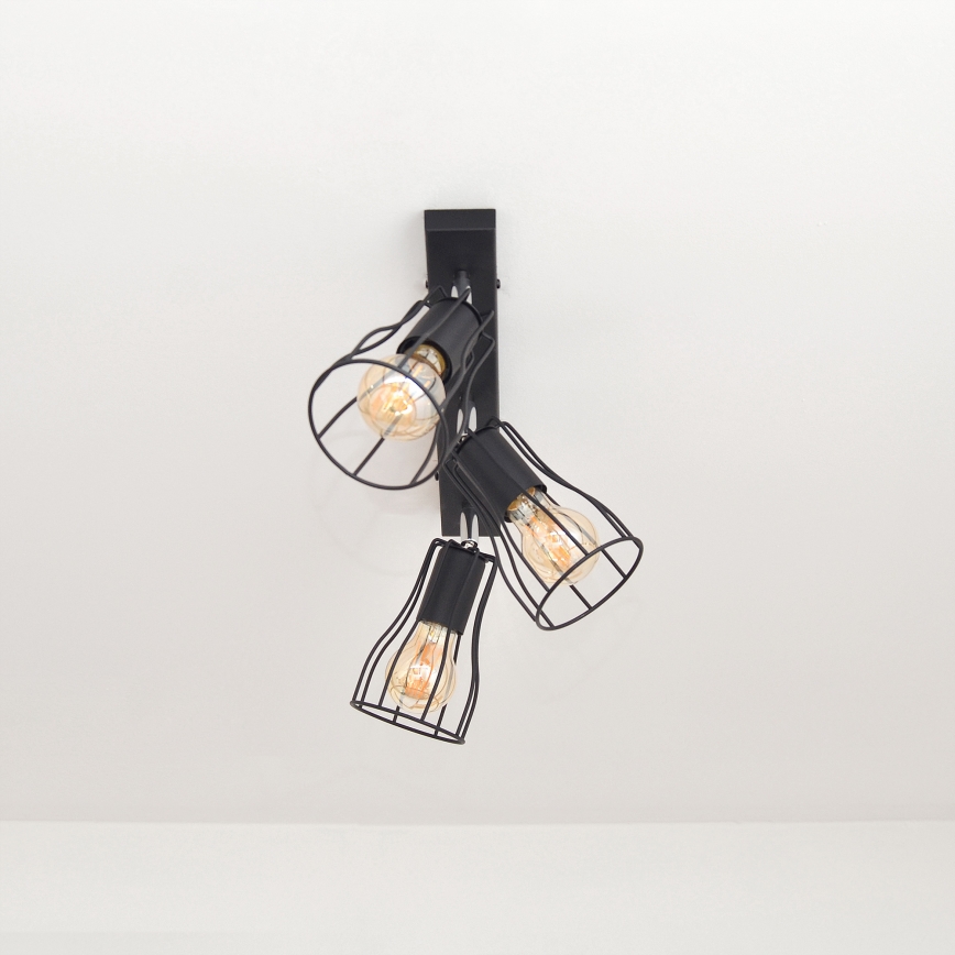 LED Spot TUBE II 3xE27/15W/230V noir