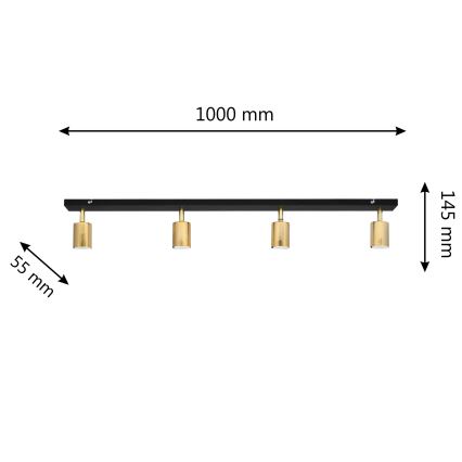 LED Spot TUNE 4xGU10/4,8W/230V doré/noir