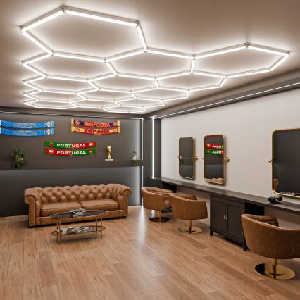 Luminaire LED de plafond dimmable HEXAGON LED/570W/85-265V 5000K 522x298 cm CRI 90 IP54 blanc