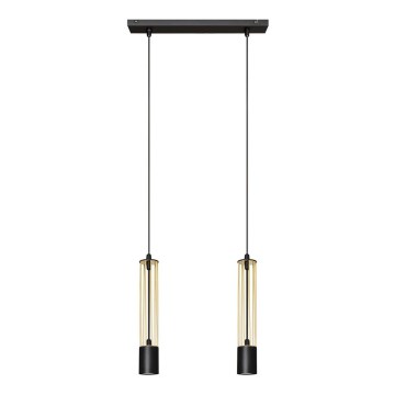 LED Suspension filaire BARS 2xGU10/4,8W/230V noir/doré